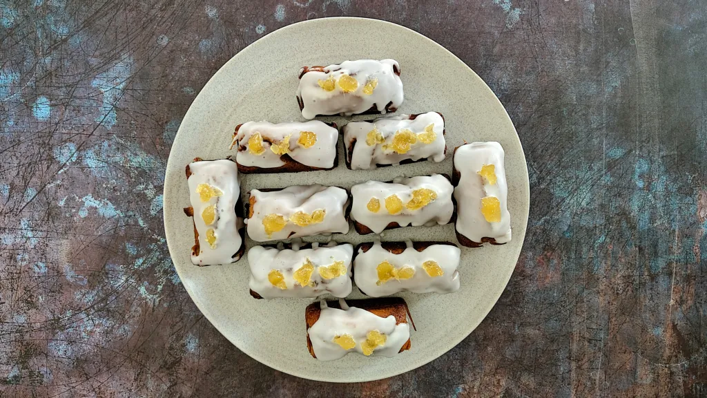 Photograph of Iced & spiced gingerbread.