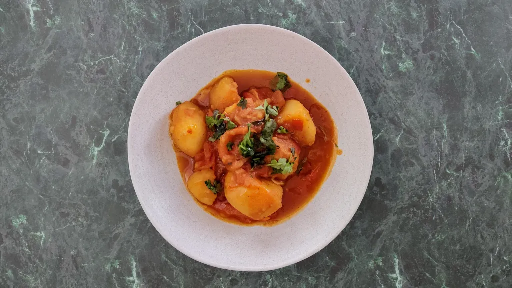 Photograph of Potato tagine.