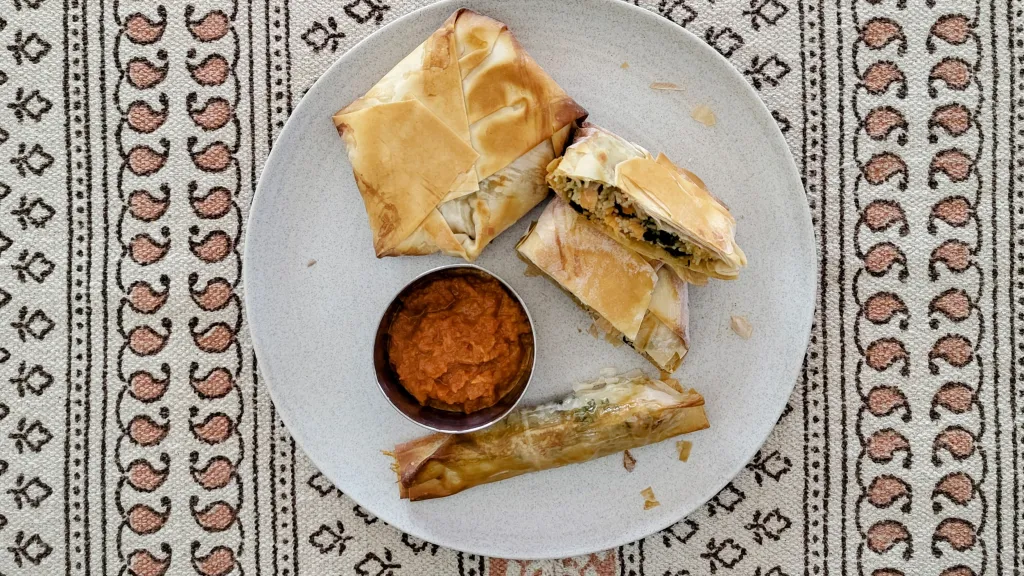 Photograph of Seafood bastillas.