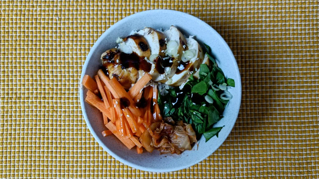 Photograph of Teriyaki chicken donburi.